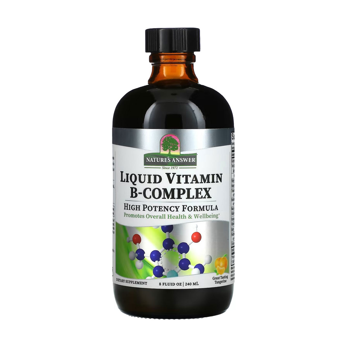 Комплекс вітамінів групи B Nature's Answer Liquid Vitamin B-Complex зі смаком мандарину, в рідині, 240 мл
